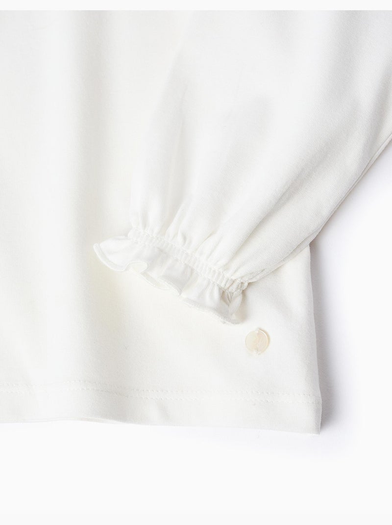 Gerafelde t-shirt Wit - Kiabi