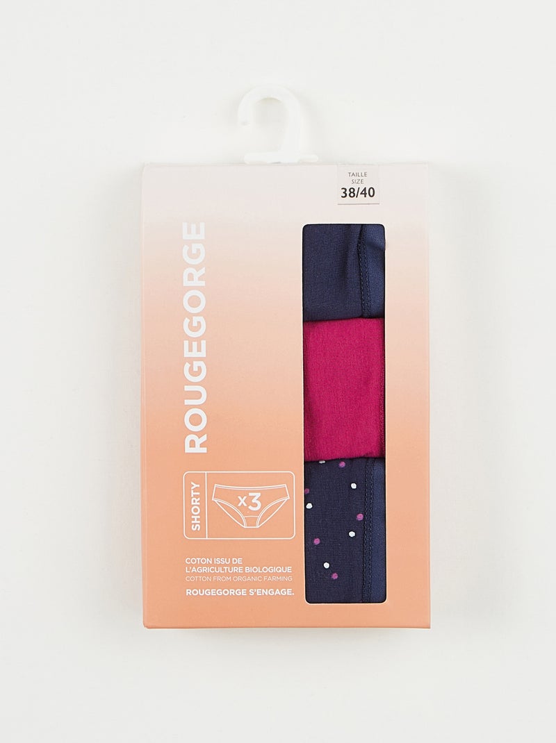 Geraldine set shorty x3 biokatoen multikleur Multicolor - Kiabi
