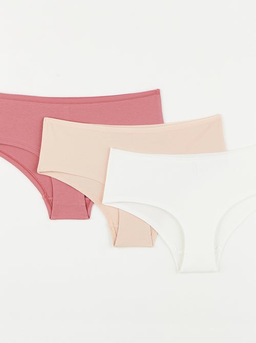 Geraldine set shorty x3 biokatoen multikleur wit - Kiabi