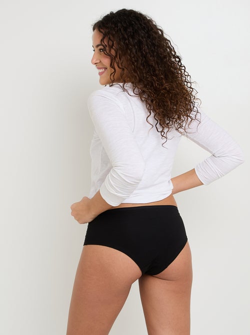 Geraldine set shorty x3 biokatoen zwart - Kiabi