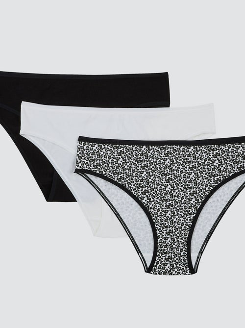 Geraldine set slip x3 biokatoen multikleur zwart - Kiabi