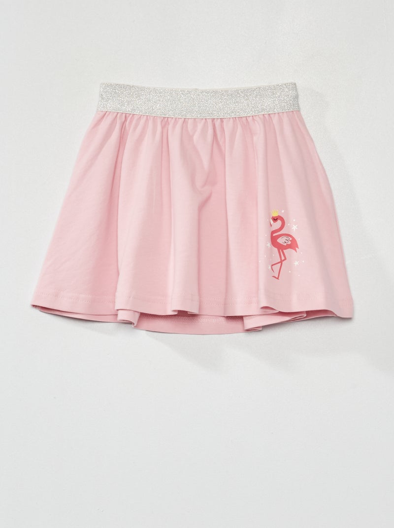 Gerende rok met glanzende tailleband roze - Kiabi