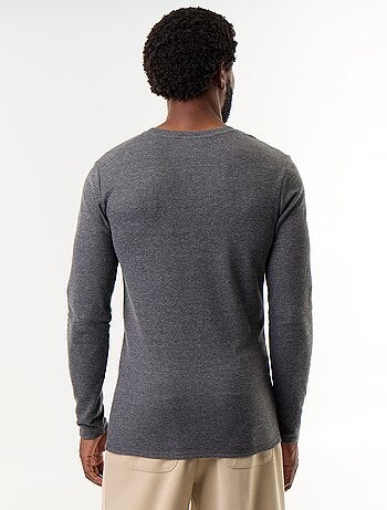 Geribbeld T-shirt met lange mouwen dat heerlijk warm aanvoelt