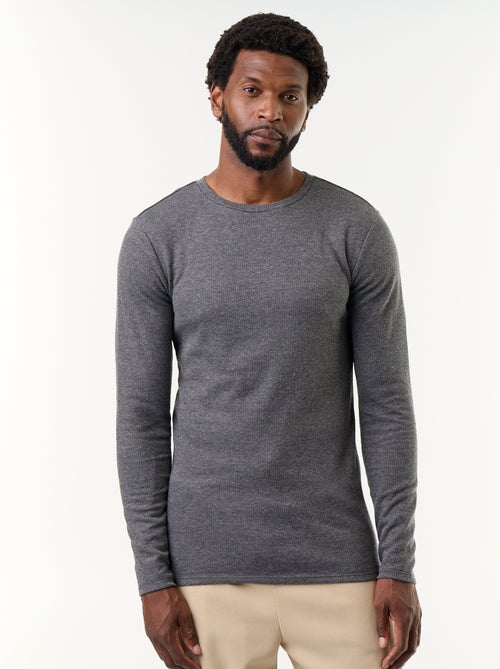 Geribbeld T-shirt met lange mouwen dat heerlijk warm aanvoelt - Kiabi