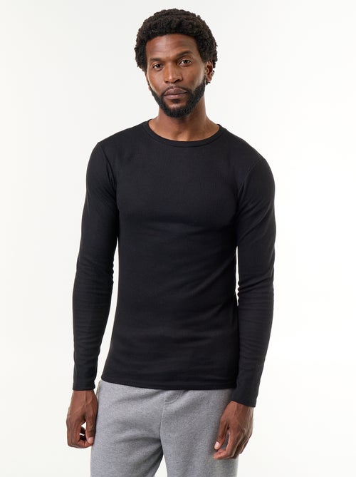 Geribbeld T-shirt met lange mouwen dat heerlijk warm aanvoelt - Kiabi