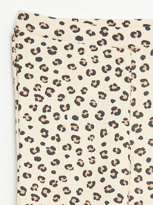 Geribbelde legging met motief - Kiabi