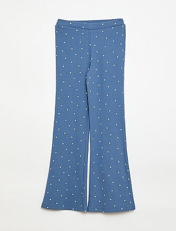 Geribbelde legging met motief
