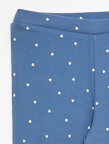 Geribbelde legging met motief