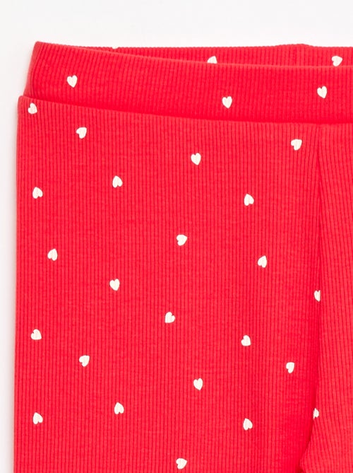 Geribbelde legging met motief - Kiabi