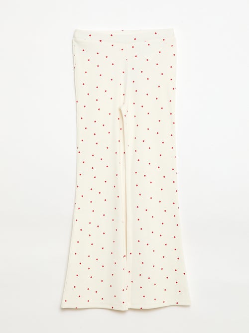 Geribbelde legging met motief - Kiabi