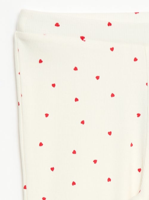 Geribbelde legging met motief - Kiabi