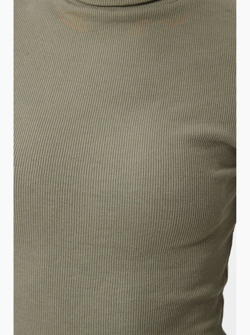 Geribbelde midi-jurk met coltrui tommy - Kiabi Geribbelde midi-jurk met coltrui tommy - Kiabi