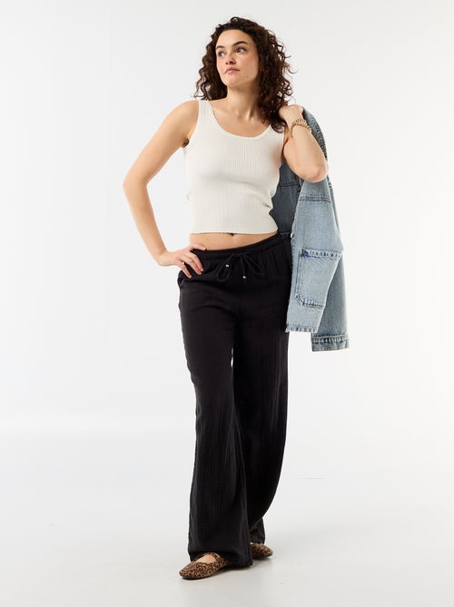 Geribbelde mouwloze top - Kiabi