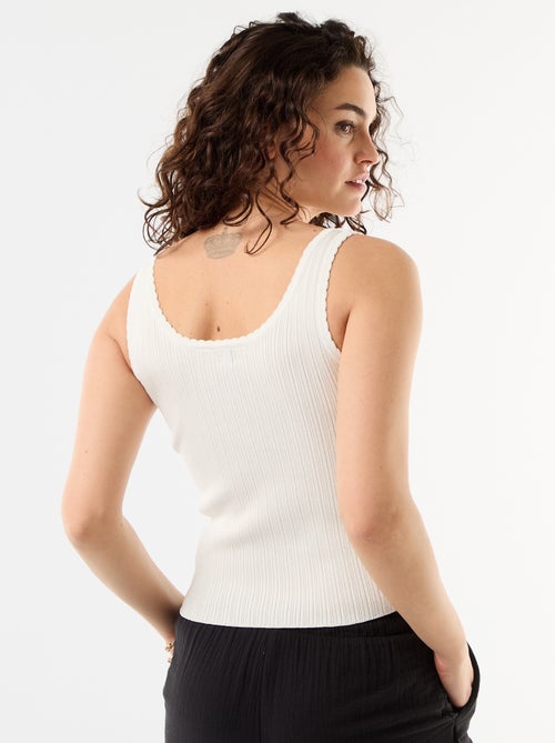 Geribbelde mouwloze top - Kiabi