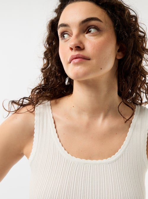 Geribbelde mouwloze top - Kiabi
