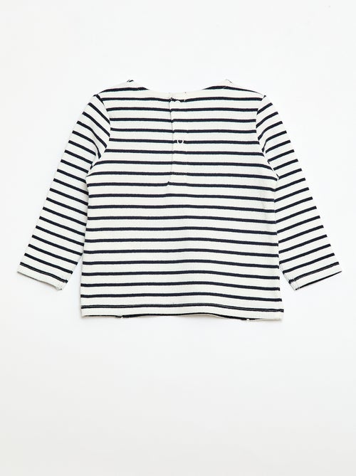 Geribbelde T-shirt met strepen - Kiabi