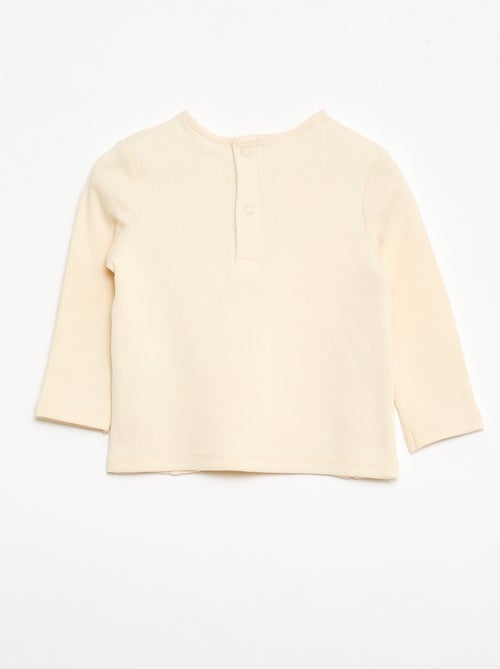 Geribbelde T-shirt met strepen - Kiabi