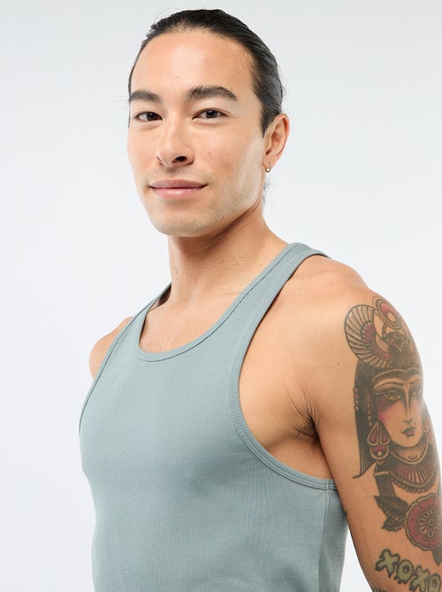 Geribbelde tanktop - Kiabi