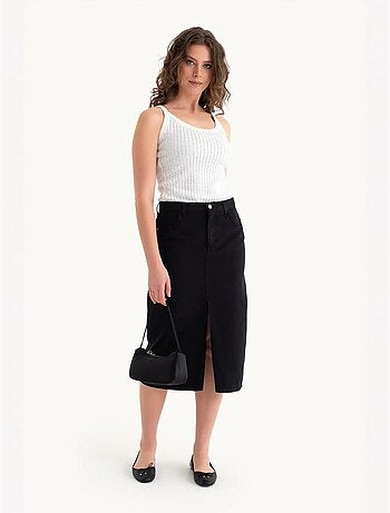 Geribbelde tanktop met ronde hals hiccup