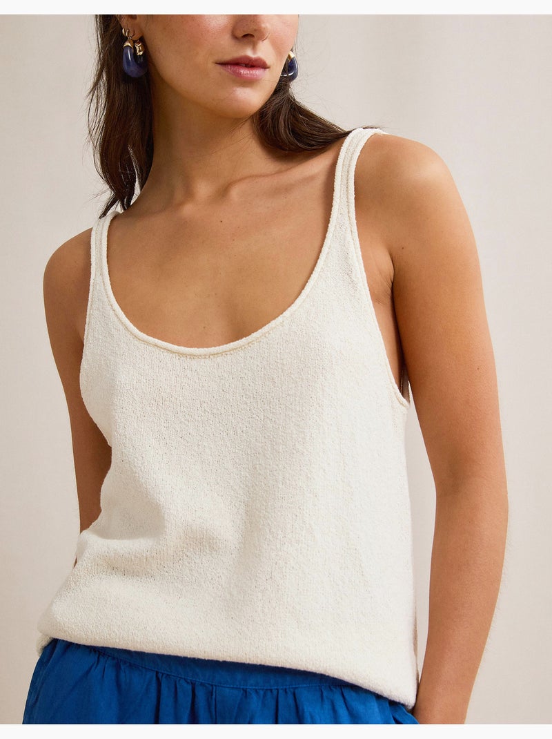 Geribbelde tanktop, mo fashion Beige - Kiabi