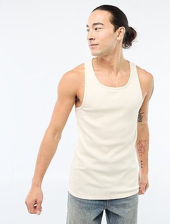 Geribbelde tanktop
