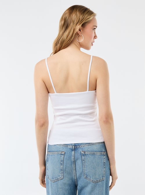 Geribbelde top met fijne bandjes - Kiabi