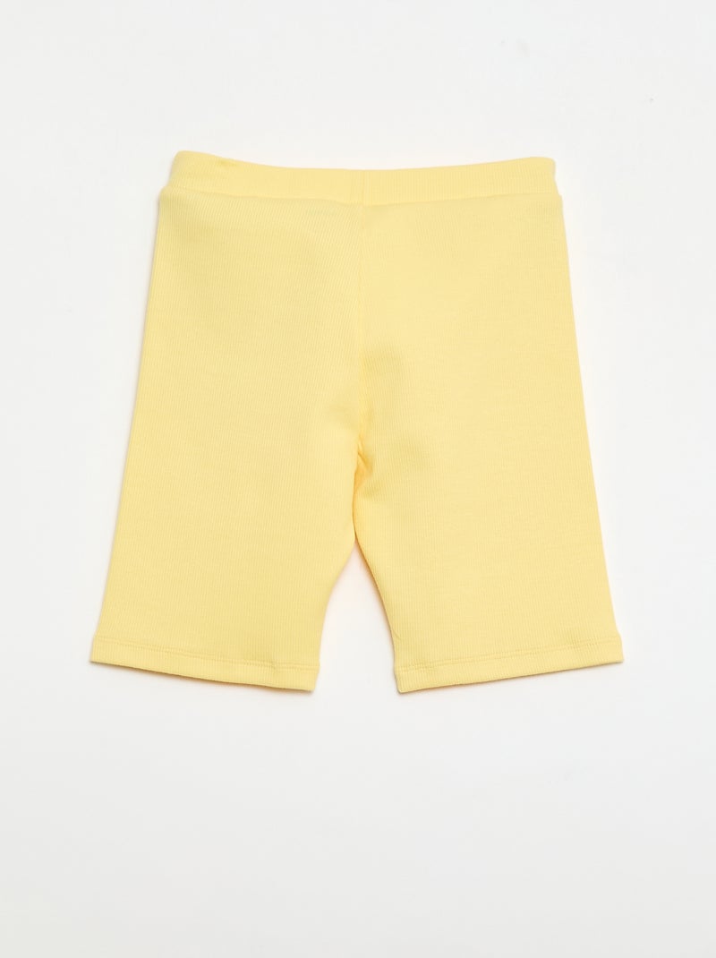 Geribbelde wielrenshort Geel - Kiabi