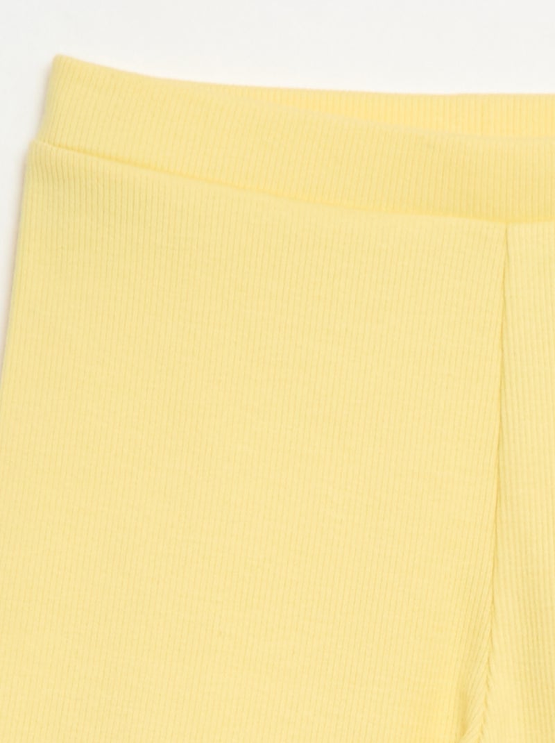 Geribbelde wielrenshort Geel - Kiabi