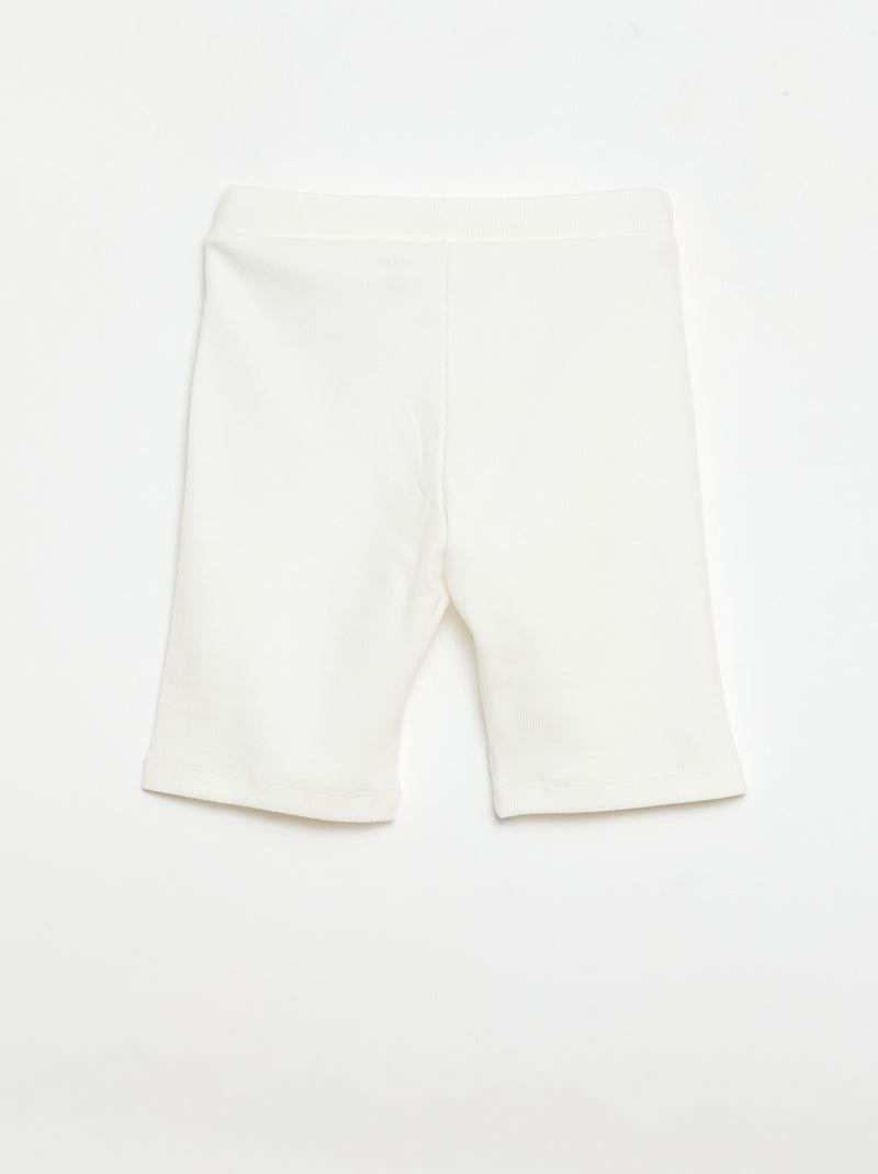 Geribbelde wielrenshort Wit - Kiabi