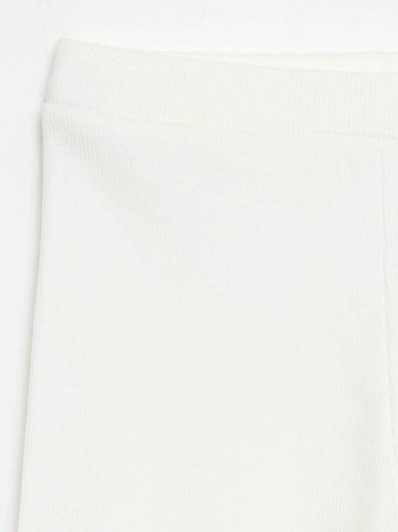 Geribbelde wielrenshort Wit - Kiabi