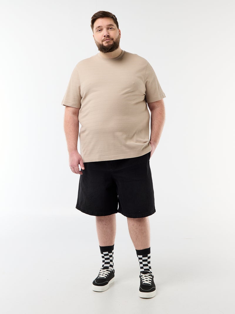 Geribd fantasie T-shirt Biege - Kiabi