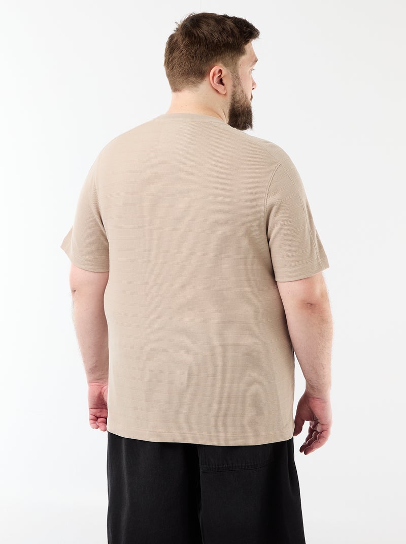 Geribd fantasie T-shirt Biege - Kiabi