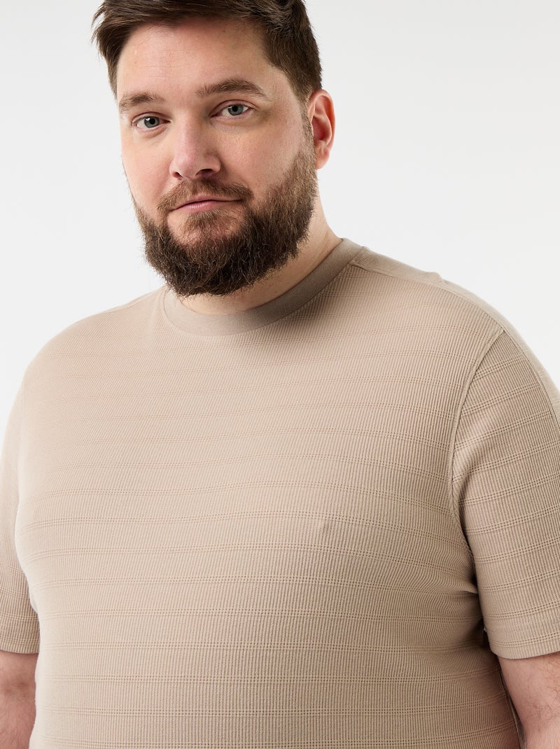 Geribd fantasie T-shirt Biege - Kiabi