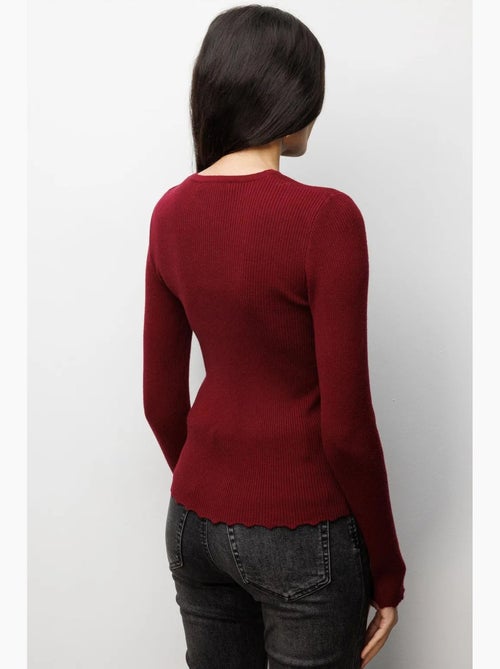 Geribd gebreid vest met knopen mixray - Kiabi Geribd gebreid vest met knopen mixray - Kiabi