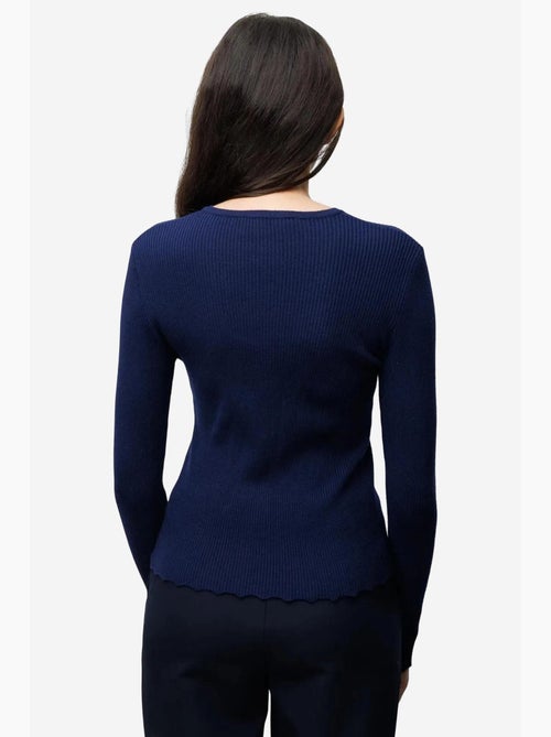Geribd gebreid vest met knopen mixray - Kiabi Geribd gebreid vest met knopen mixray - Kiabi