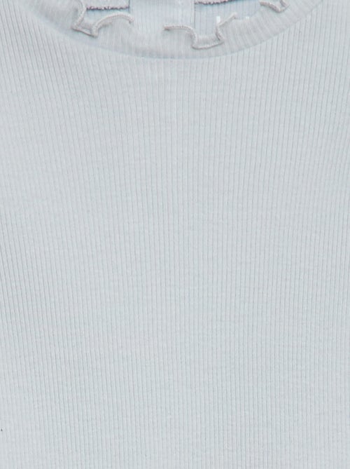 Geribd T-shirt met golvend kraagje - Kiabi