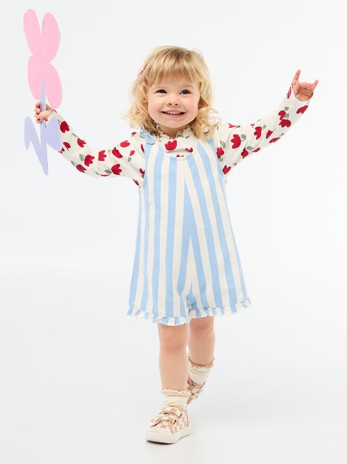 Geribd T-shirt met golvend kraagje - Kiabi