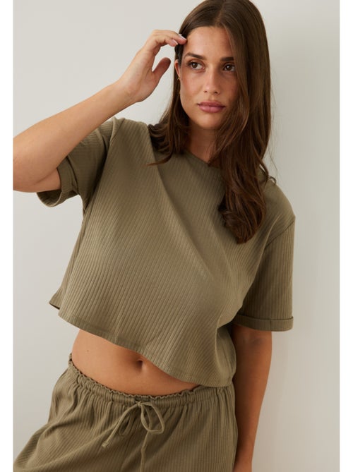 Geribd t-shirt met korte mouwen elsa - Kiabi