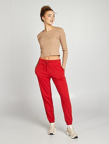 Geribd T-shirt met lange mouw