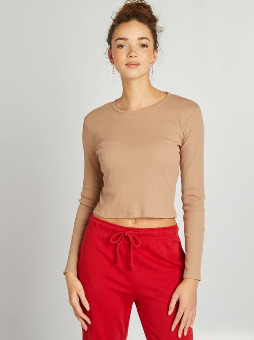 Geribd T-shirt met lange mouw - Kiabi