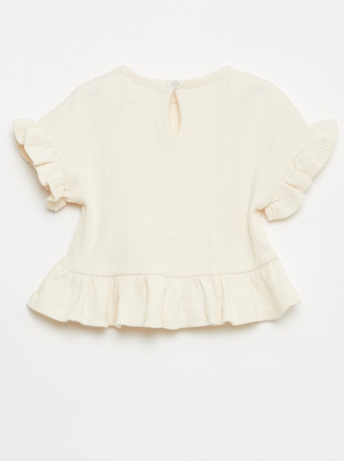 Geribd T-shirt met volantranden - Kiabi