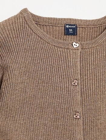 Geribd vest met lange mouwen