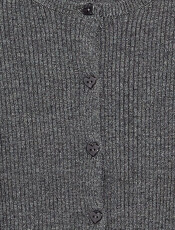 Geribd vest met lange mouwen