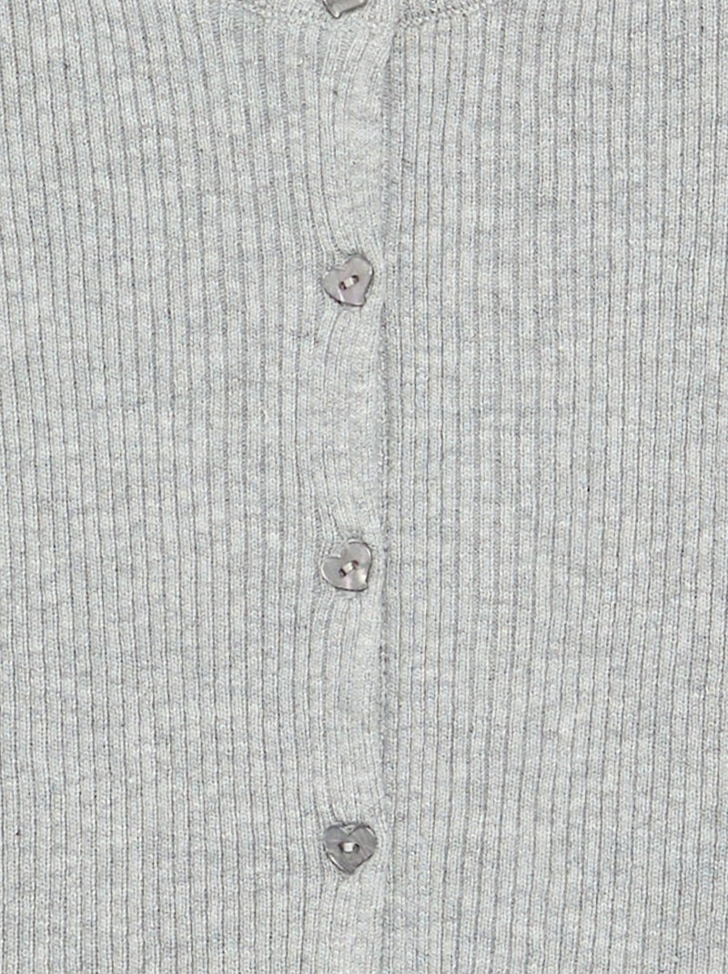 Geribd vest met lange mouwen Grijs - Kiabi