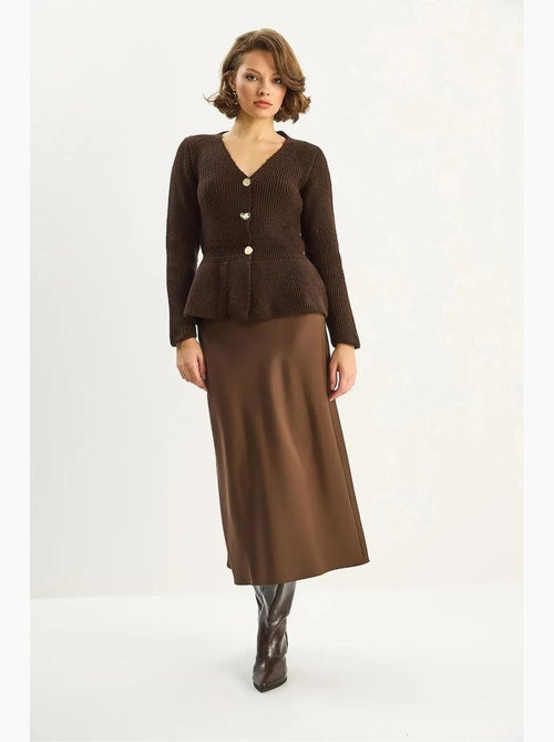 Geribd vest met lange mouwen, v-hals en knopen lucci - Kiabi Geribd vest met lange mouwen, v-hals en knopen lucci - Kiabi
