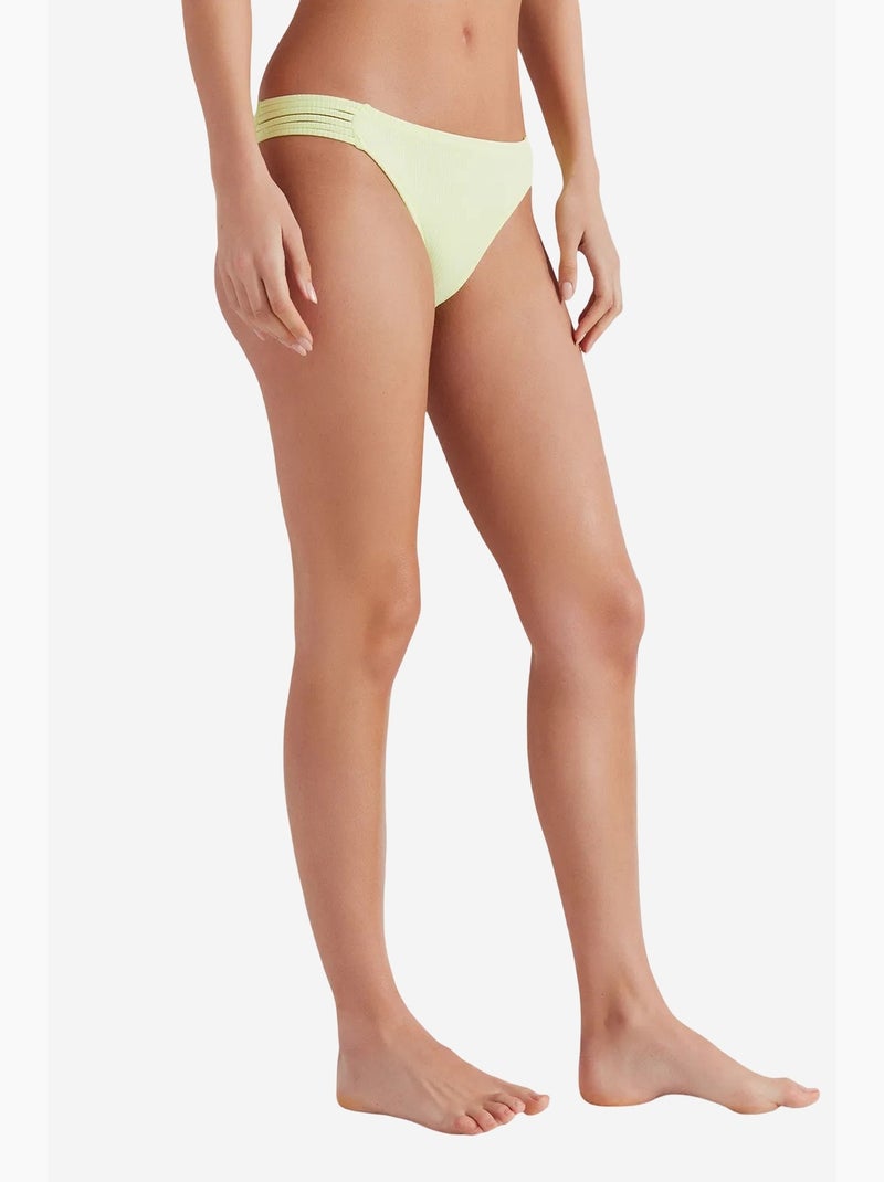 Geribde basic chic bikinibroek penti Lindegroen - Kiabi