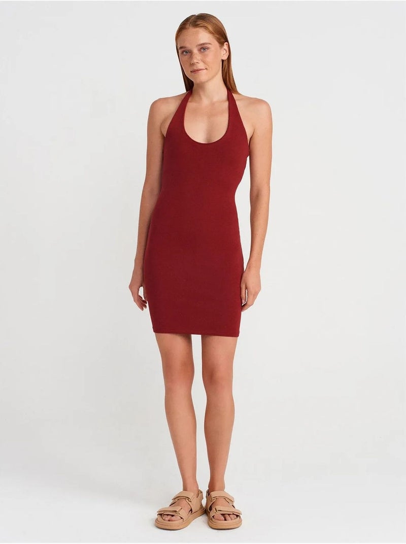Geribde bodycon mini-jurk dilvin Bordeauxrood - Kiabi