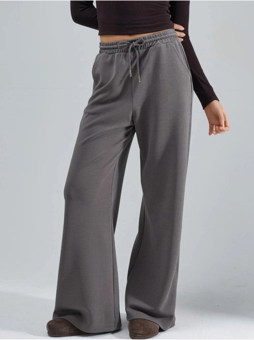 Geribde broek met trekkoord in de taille busem - Kiabi
