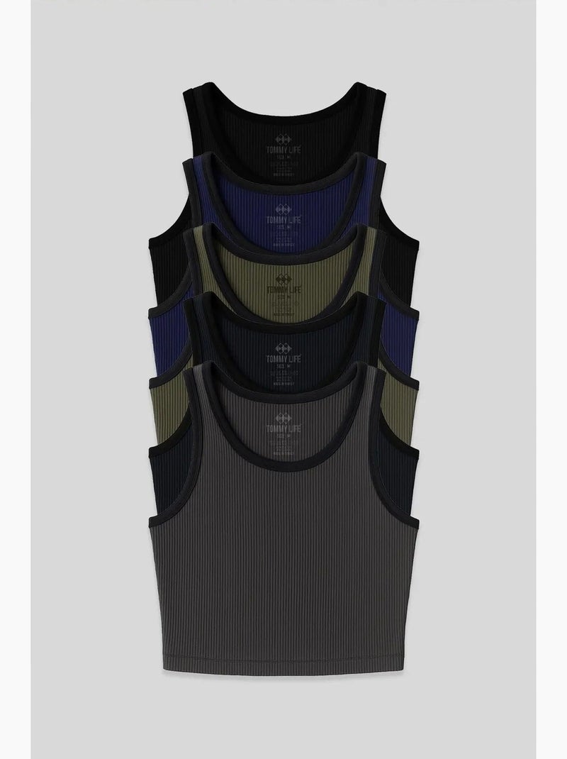 Geribde crop top van katoenmix tommy Marineblauw - Kiabi