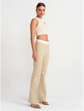 Geribde katoenen crop top dilvin